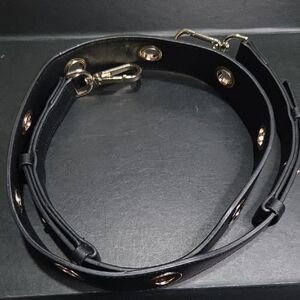 Chic Black Bag Strap with Gold Details